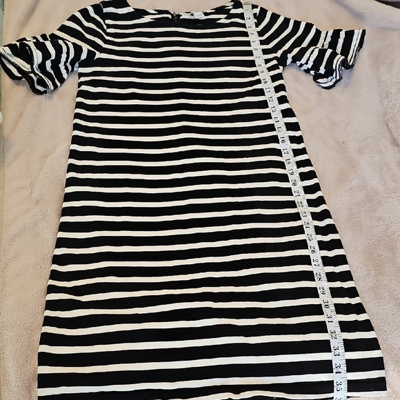 J. Crew stripped Black And White Shirt Dress 100% Cotton Size S - Picture 11 of 12